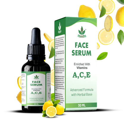 Havintha Natural Face Serum For Glowing Skin, Pigmentation and Dark Spot | Face Serum With Vitamin A C E, Lemon, Jojoba Oil | For Men &amp; Women - 30 ML