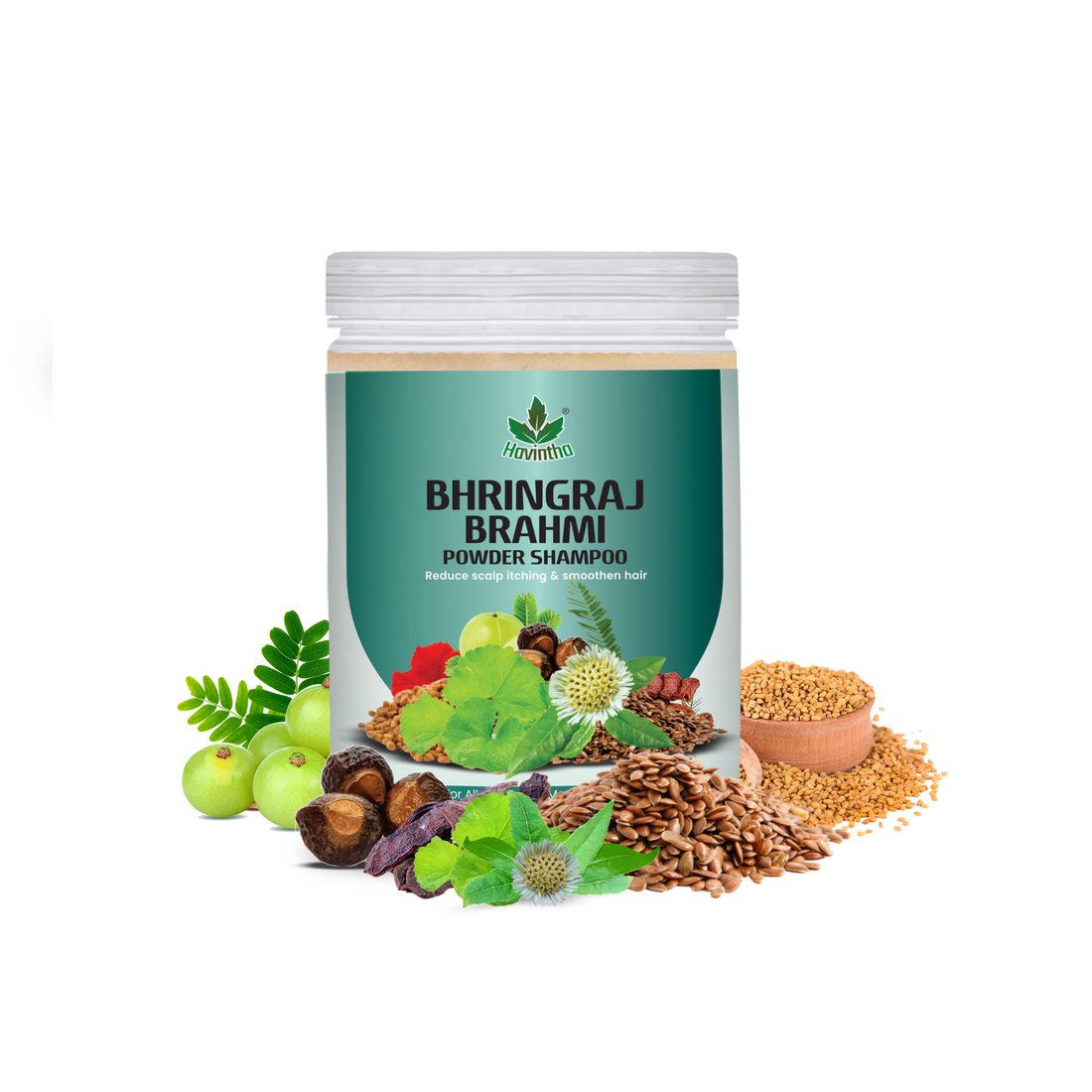 Natural Bhringraj &amp; Brahmi Shampoo Powder For Dandruff &amp; Scalp Problem | All Hair Types | Men &amp; Women - 8 oz | 250gm