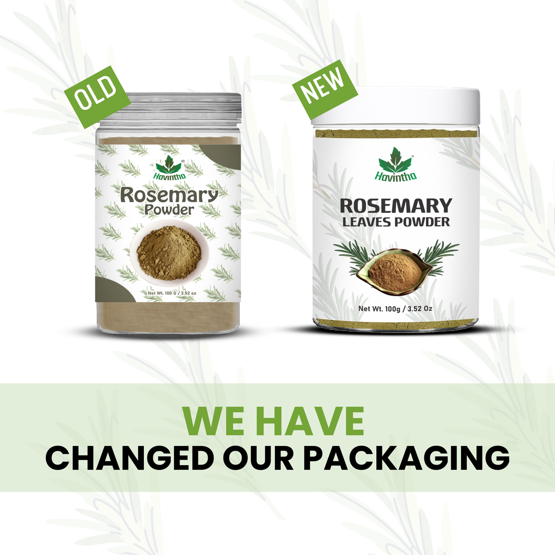 Havintha Natural Rosemary Powder For Shiny Hair|Rosemary powder for hair growth| Men &amp; Women - 3oz | 100gm