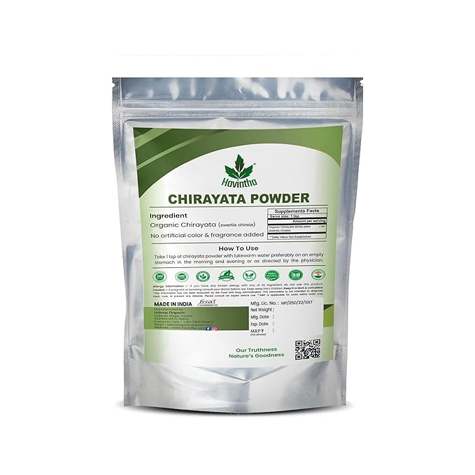 Havintha Natural Chirayata Powder (Kalmegh Powder) - Swertia Chirata - 100gm | 3.5274 OZ