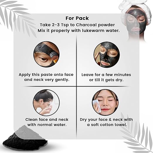 Havintha 100% Natural Activated Charcoal Powder for Skin, Face Pack, Removes Dead Skin and Natural Detoxifier for Your Body, 227g | 8.00 Oz