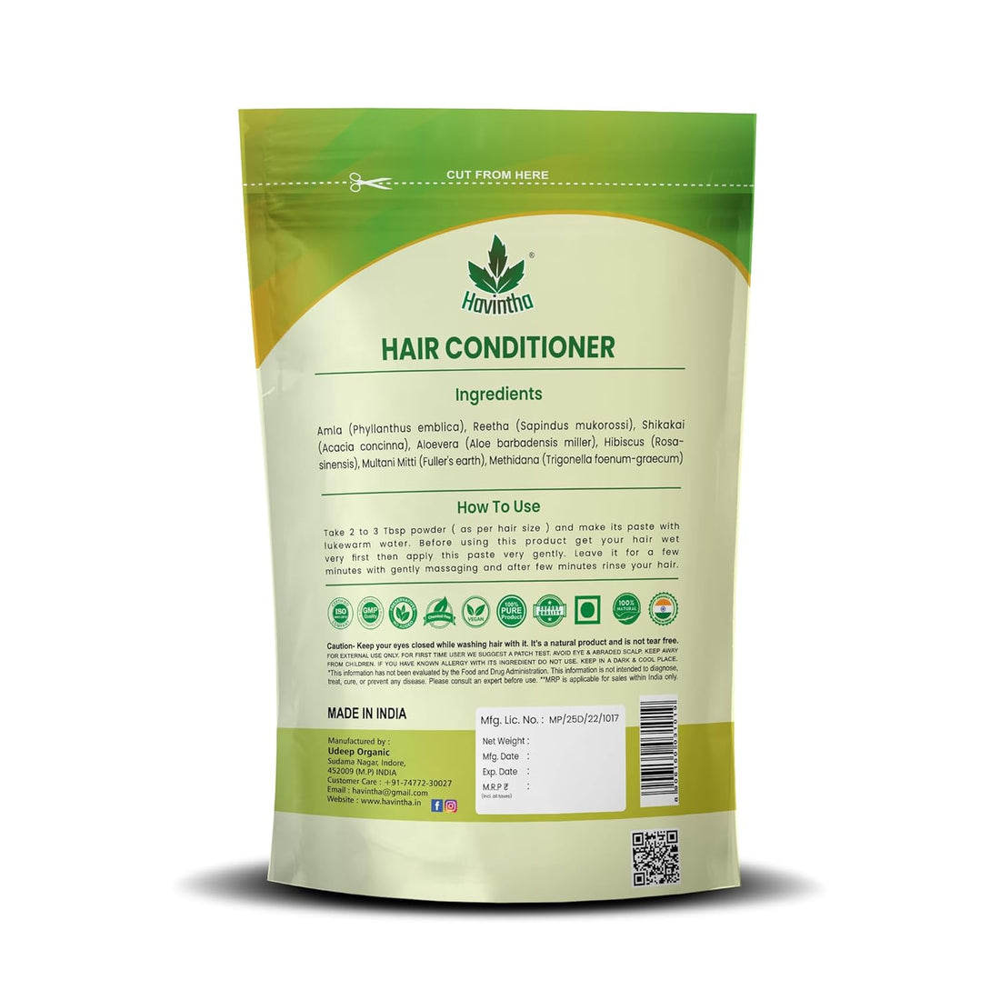 Havintha Natural Hair Conditioner | For Hair Growth | All Hair Types - 8 oz | 227 gm