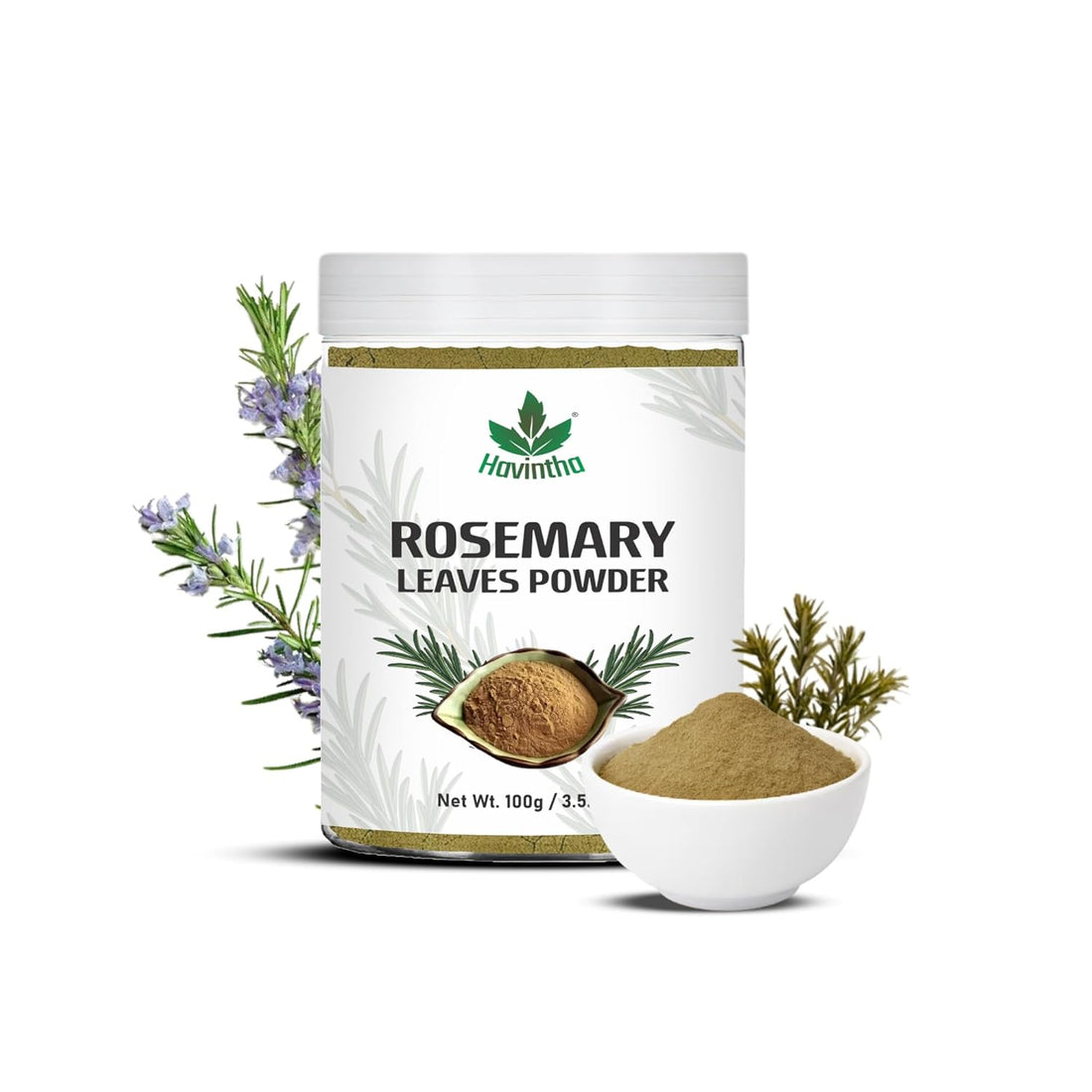 Havintha Natural Rosemary Powder For Shiny Hair|Rosemary powder for hair growth| Men &amp; Women - 3oz | 100gm