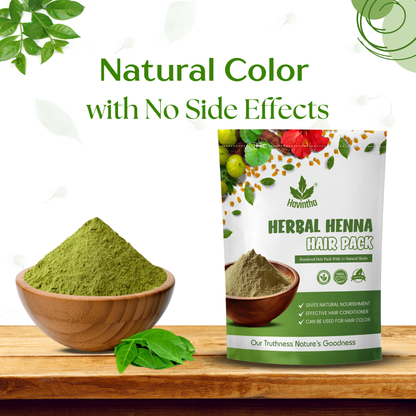 Havintha Natural Herbal Henna Hair Pack 11 Herbs Mix Mehandi Powder - 8 oz | 0.5 lb | 227 gm