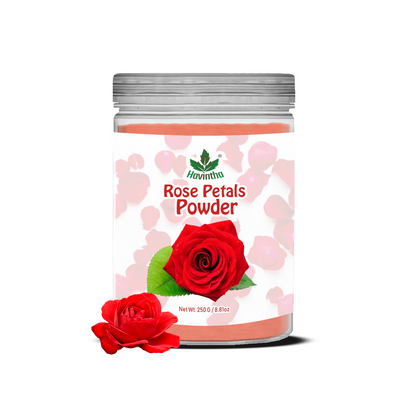 Havintha Natural Rose Petals Powder | For Skin Brightening | 8 oz | 250 Grams (JAR)