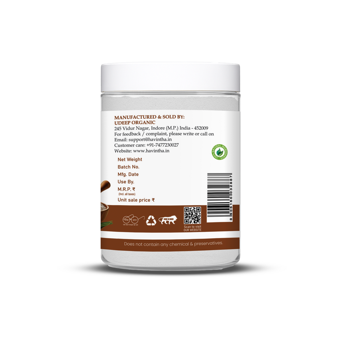 Havintha Natural Rice Powder Mask | Brightening Rice Mask | Glowing Skin | 8oz | 100 Grams