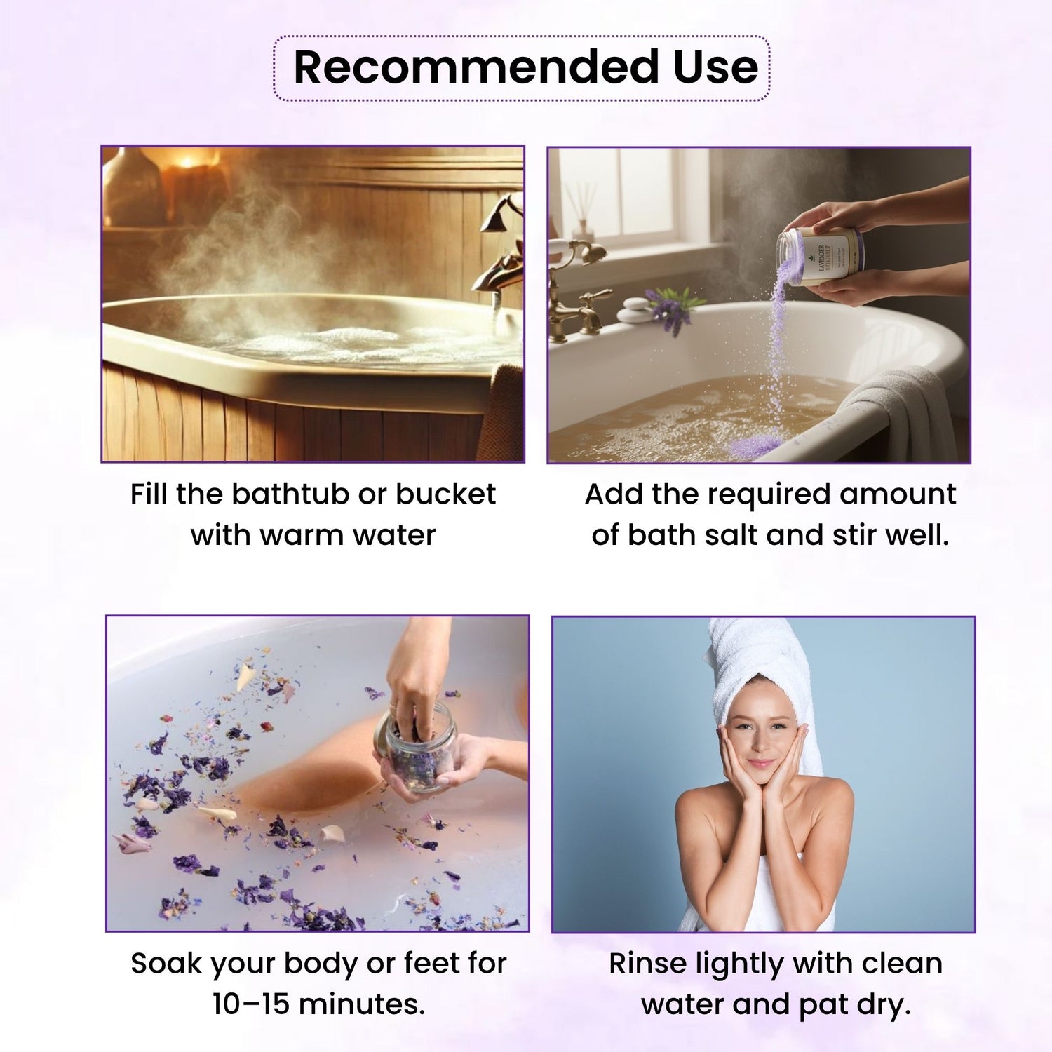 Havintha Lavender Bath Salts 908g | Epsom Salt for Relaxation, Stress Relief &amp; Foot Soak