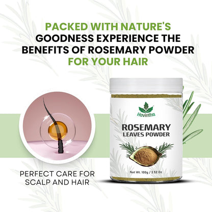 Havintha Natural Rosemary Powder For Shiny Hair|Rosemary powder for hair growth| Men &amp; Women - 3oz | 100gm