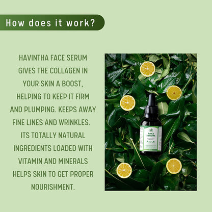 Havintha Natural Face Serum For Glowing Skin, Pigmentation and Dark Spot | Face Serum With Vitamin A C E, Lemon, Jojoba Oil | For Men &amp; Women - 30 ML