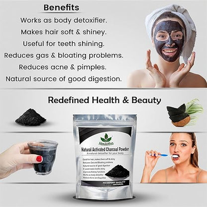 Havintha 100% Natural Activated Charcoal Powder for Skin, Face Pack, Removes Dead Skin and Natural Detoxifier for Your Body, 227g | 8.00 Oz