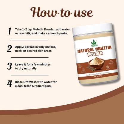 Havintha Natural Mulethi Powder | For Glowing Skin | For Face Brightening | 8 oz | 250 Grams (JAR)