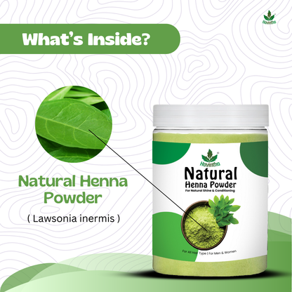Havintha Natural Henna Mehndi powder | Natural Hair Colour | For All Types Hair |  8 oz | 250 Grams (JAR)