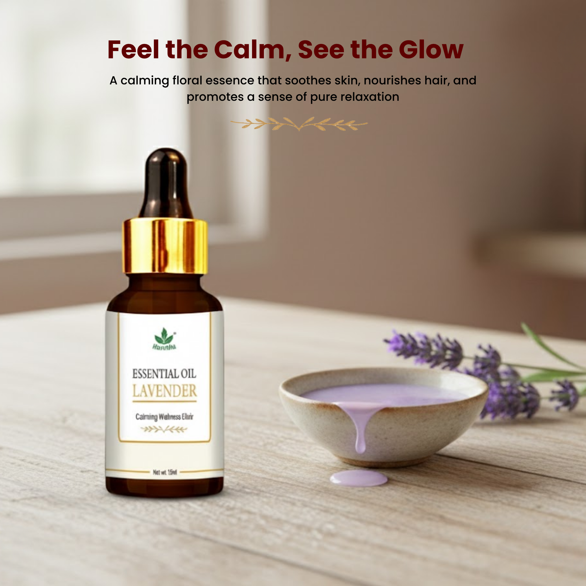 Havintha Pure and organic Lavender essential oil for skin care, hair care and healing injuries-15ml
