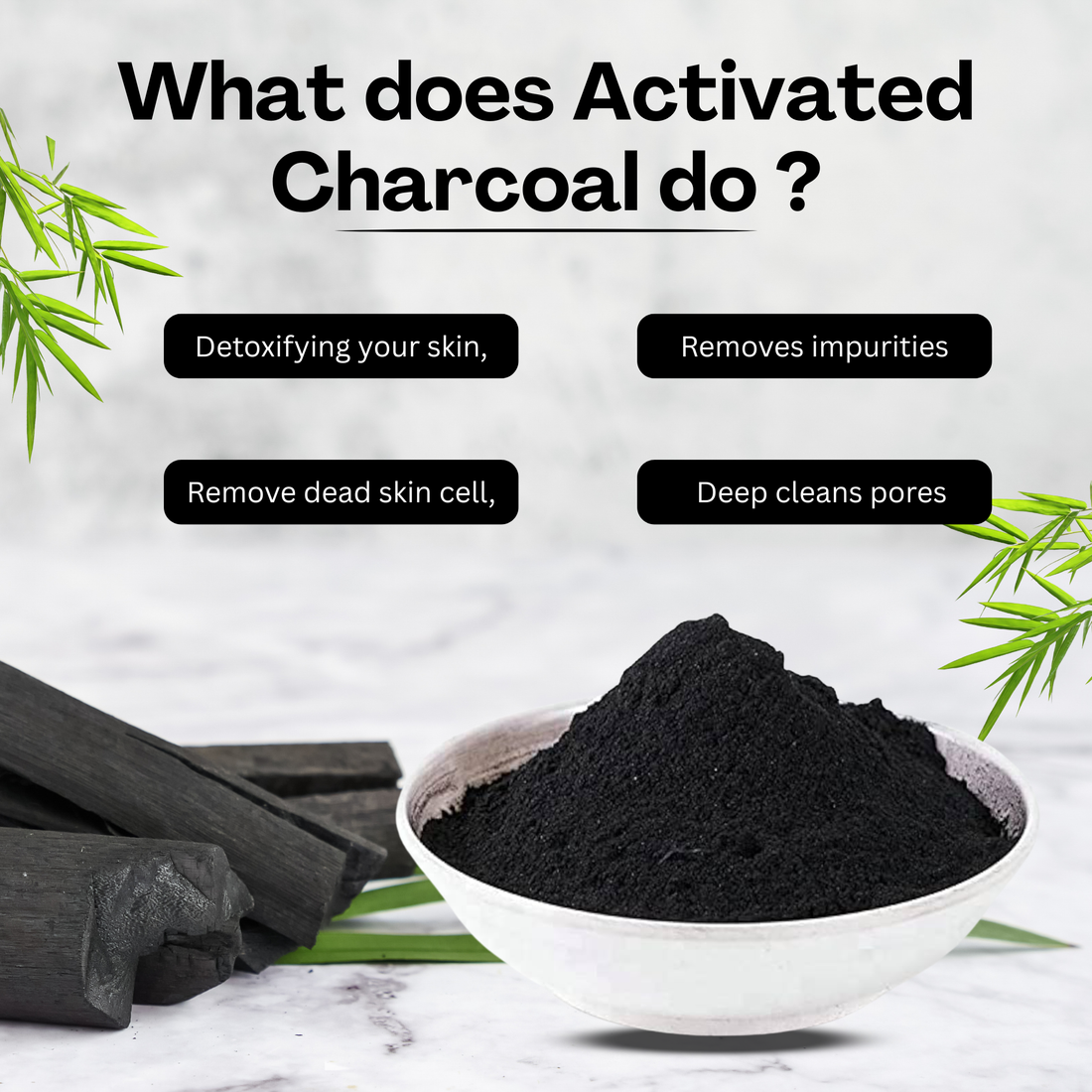 Havintha 100% Natural Activated Charcoal Powder for Skin, Face Pack, Removes Dead Skin and Natural Detoxifier for Your Body - 3.5oz | 0.2lb | 100g