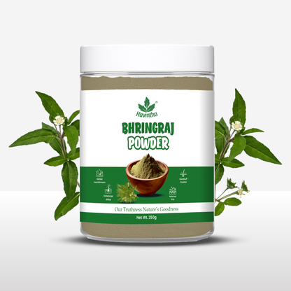 Havintha Natural Bhringraj Powder | For Strong &amp; Silky Hair | 8.81 oz | 250 Grams (JAR)