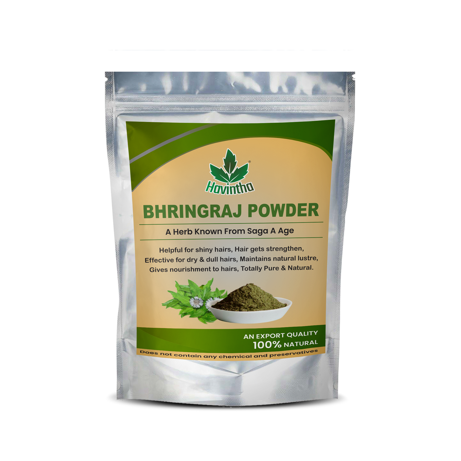 Bhringraj Powder For Hair Growth Split Ends Nourishment Dandruff Moisturising - 8oz | 0.5lb | 227g