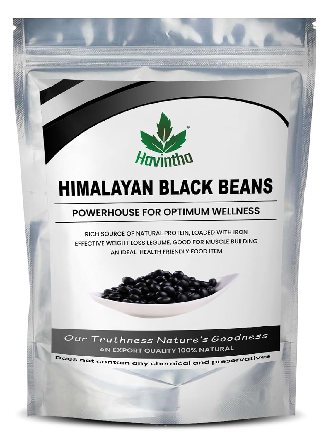 Havintha Natural Black Beans | Black Soybeans - 35oz, 1 Kg