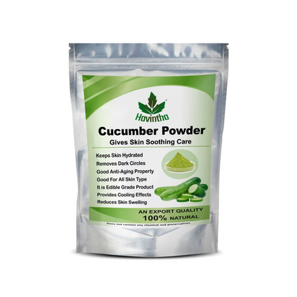 Havintha Natural Cucumber Powder for Skin Care, Health Care | Face Pack for Glowing Skin, Face Cleanser - 3.5 oz | 0.2 lb | 100 gm