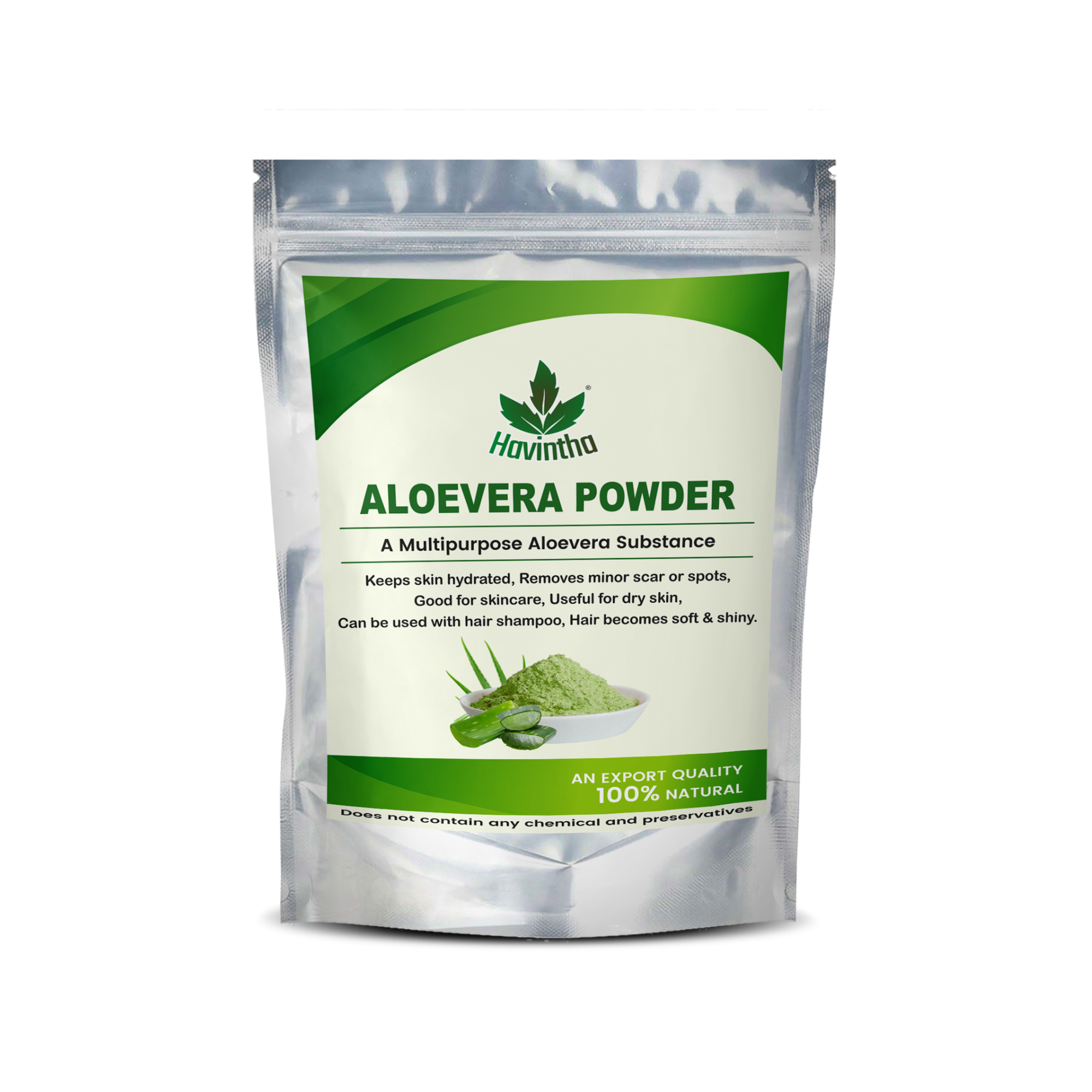 Havintha Natural Aloevera Powder for Hair Growth, Face Wash - 8 oz | 0.5 lb | 227 gm