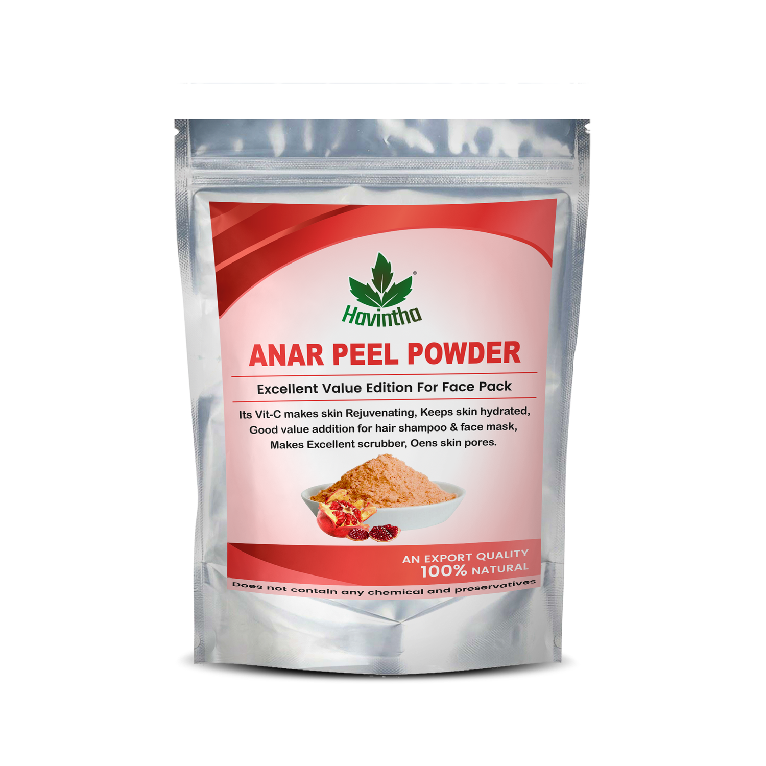 Havintha Natural Anar Chilka Powder | Pomegranate Peel Powder for Skin Care - 8 oz | 0.5 lb | 227 gm