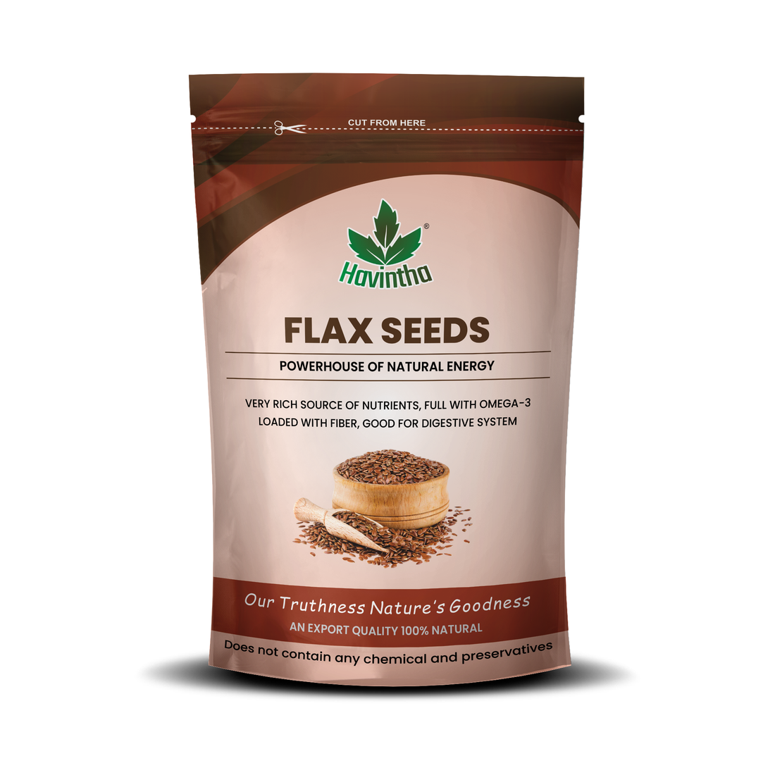 Havintha Natural Raw Flax Seed - 8oz, 227gm