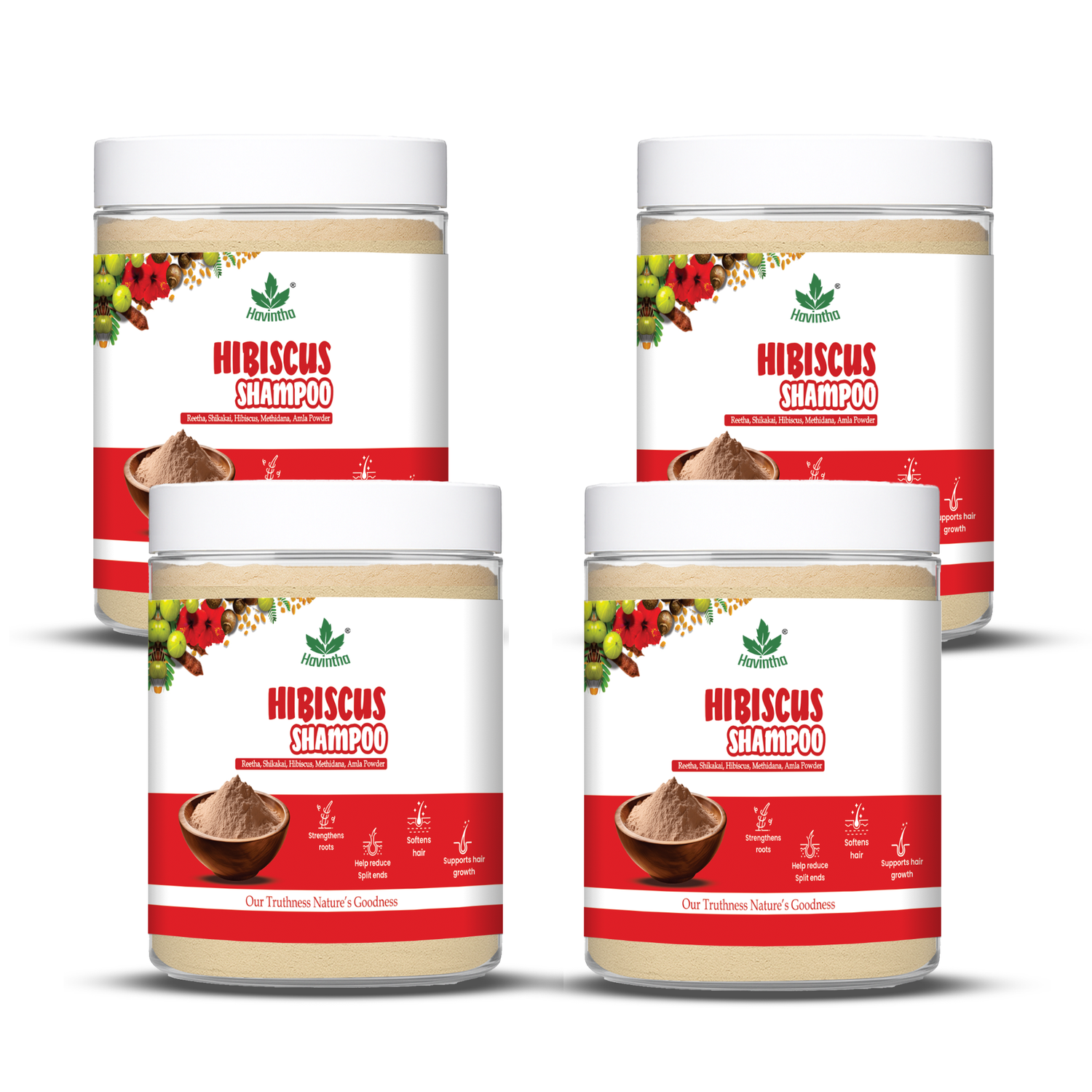 Havintha Natural Amla Reetha Shikakai Methidana And Hibiscus Powder Shampoo - 8 oz | 0.5 lb | 227 gm