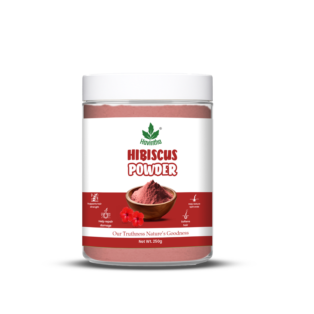 Havintha Natural Hibiscus Powder For Shiny Hair | For Strong Hair | Men &amp; Women - 8.81 oz | 250 Grams (JAR)