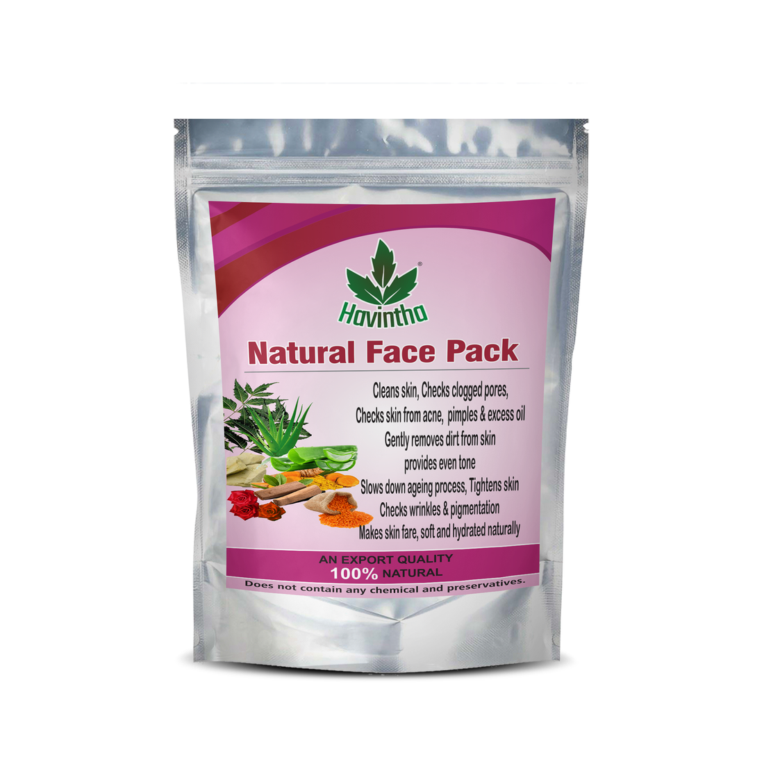 Havintha Face Pack for Skin Fairness Brightening Anti Aging Wrinkles Dark Circles Spots - 8 oz | 0.5 lb | 227 gm