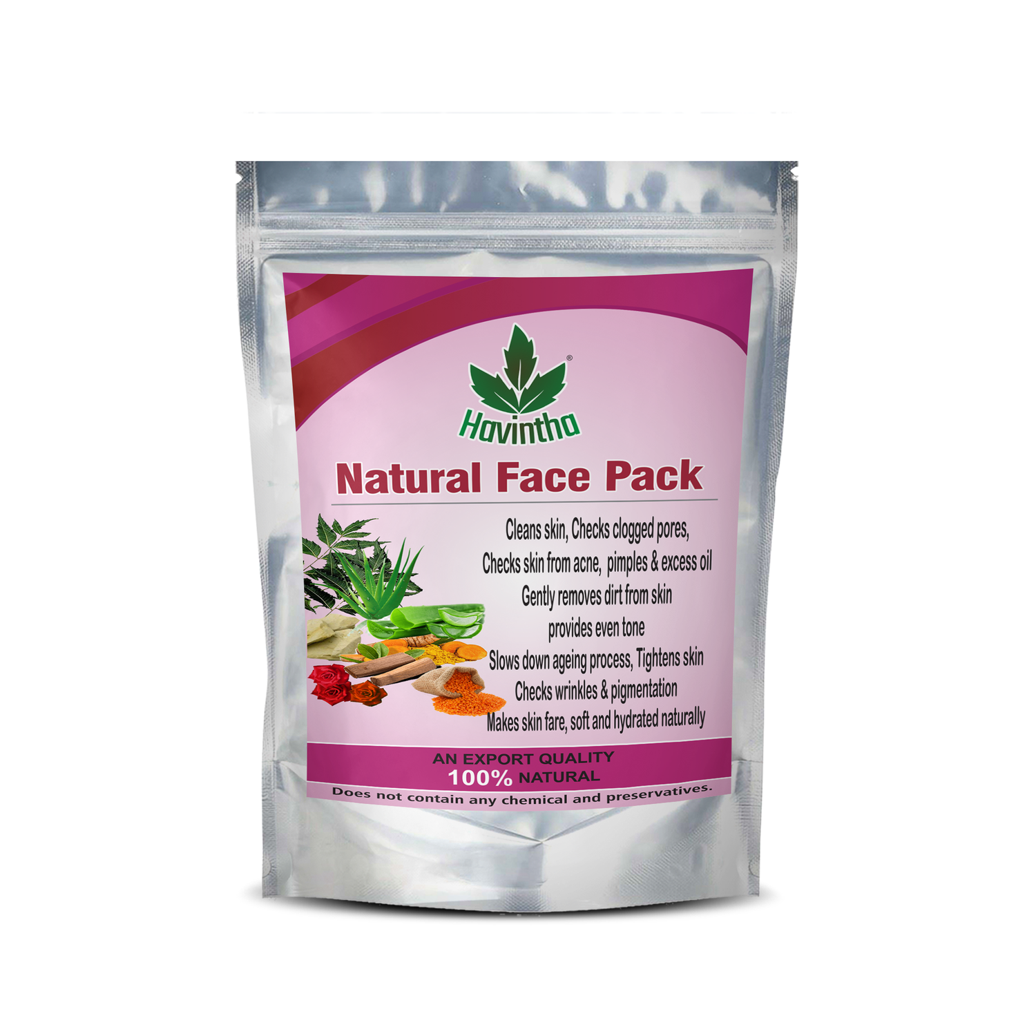 Havintha Face Pack for Skin Fairness Brightening Anti Aging Wrinkles Dark Circles Spots - 8 oz | 0.5 lb | 227 gm