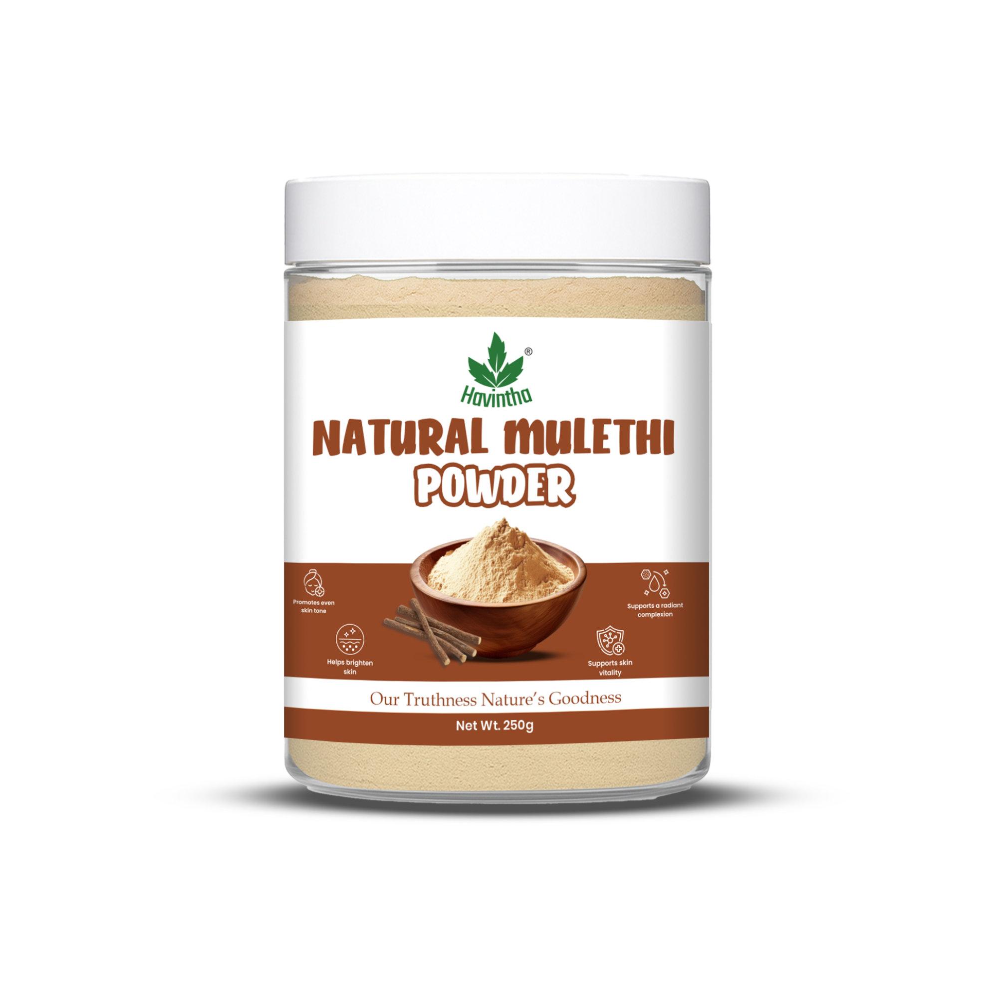 Havintha Natural Mulethi Powder | For Glowing Skin | For Face Brightening | 8 oz | 250 Grams (JAR)
