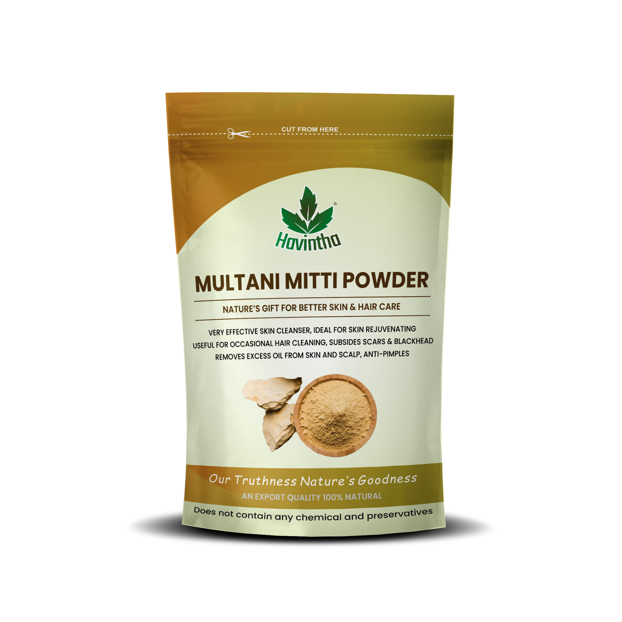 Havintha Natural Multani Mitti Powder Product Of Havintha, Natural Fuller&