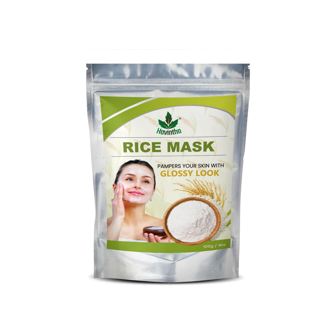 Havintha Natural Rice Powder Mask | Brightening Rice Mask | Glowing Skin | 8oz | 100 Grams