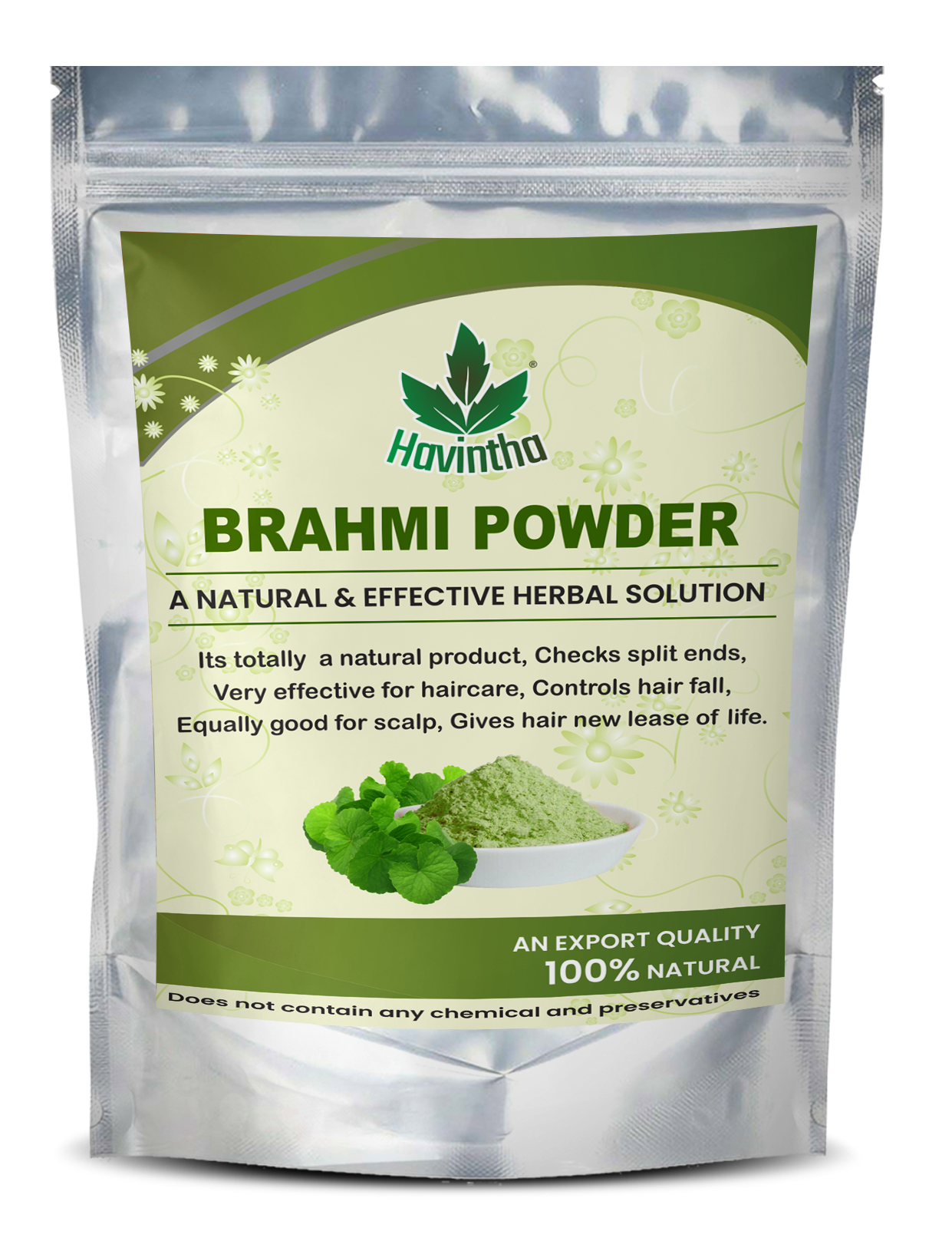 Havintha Natural Brahmi Powder for hair growth and Scalp Treatment - 8 oz | 0.5 lb | 227 gm