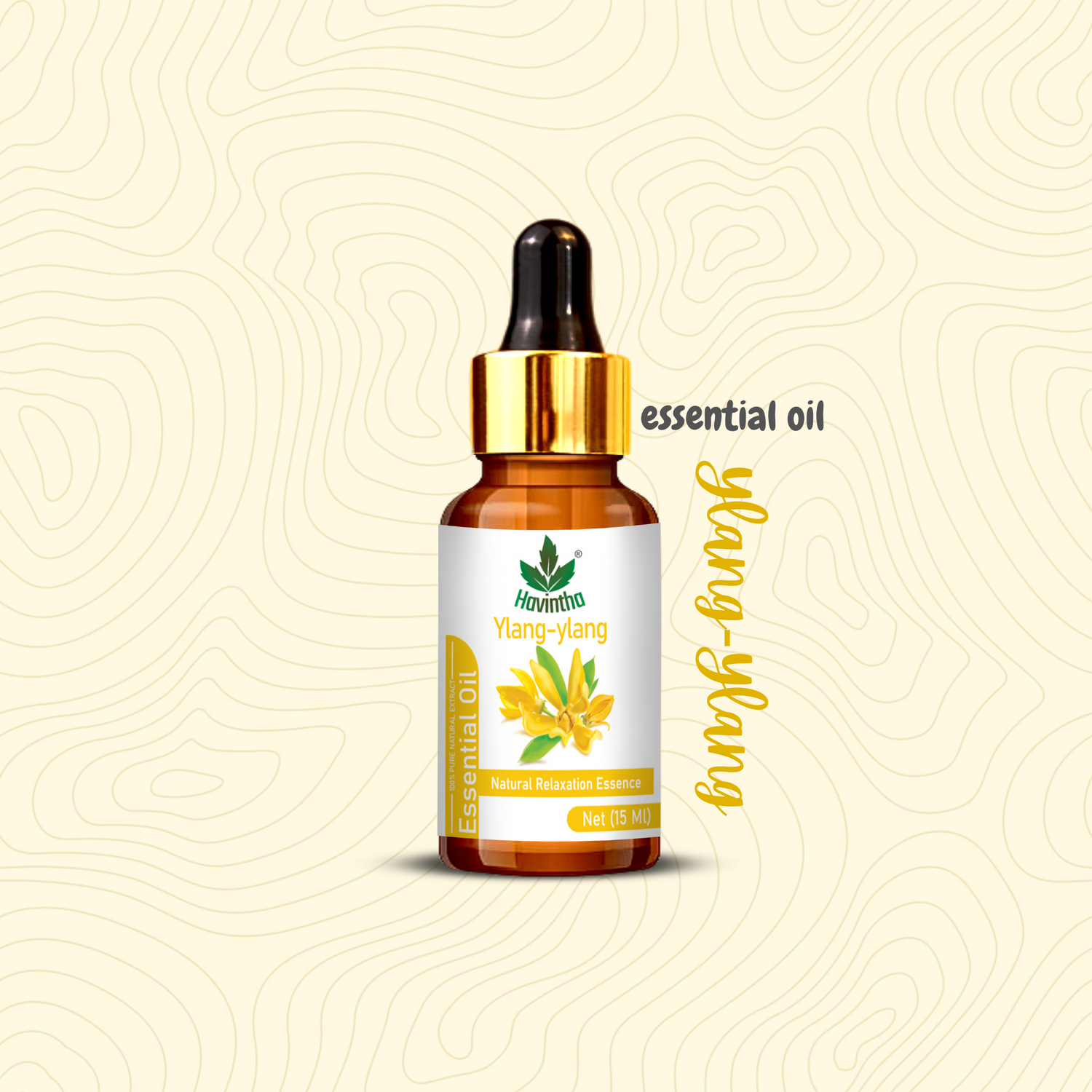 Havintha Ylang-Ylang Essential Oil For Deminishes Acne and Helpful For Hair Lice - Pure Aroma - 15ml.