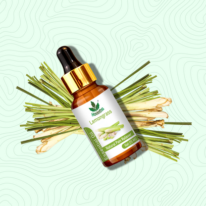 Havintha Lemongrass Essential Oil for Skin Health and Stress Reliever - Pure and Organic Product - 15 ml.