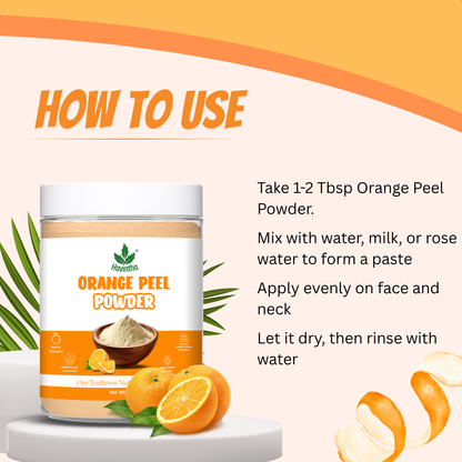 Havintha Natural Orange Peel Powder |For Bright Skin | All Skin type | 8 oz | 250 Grams (JAR)