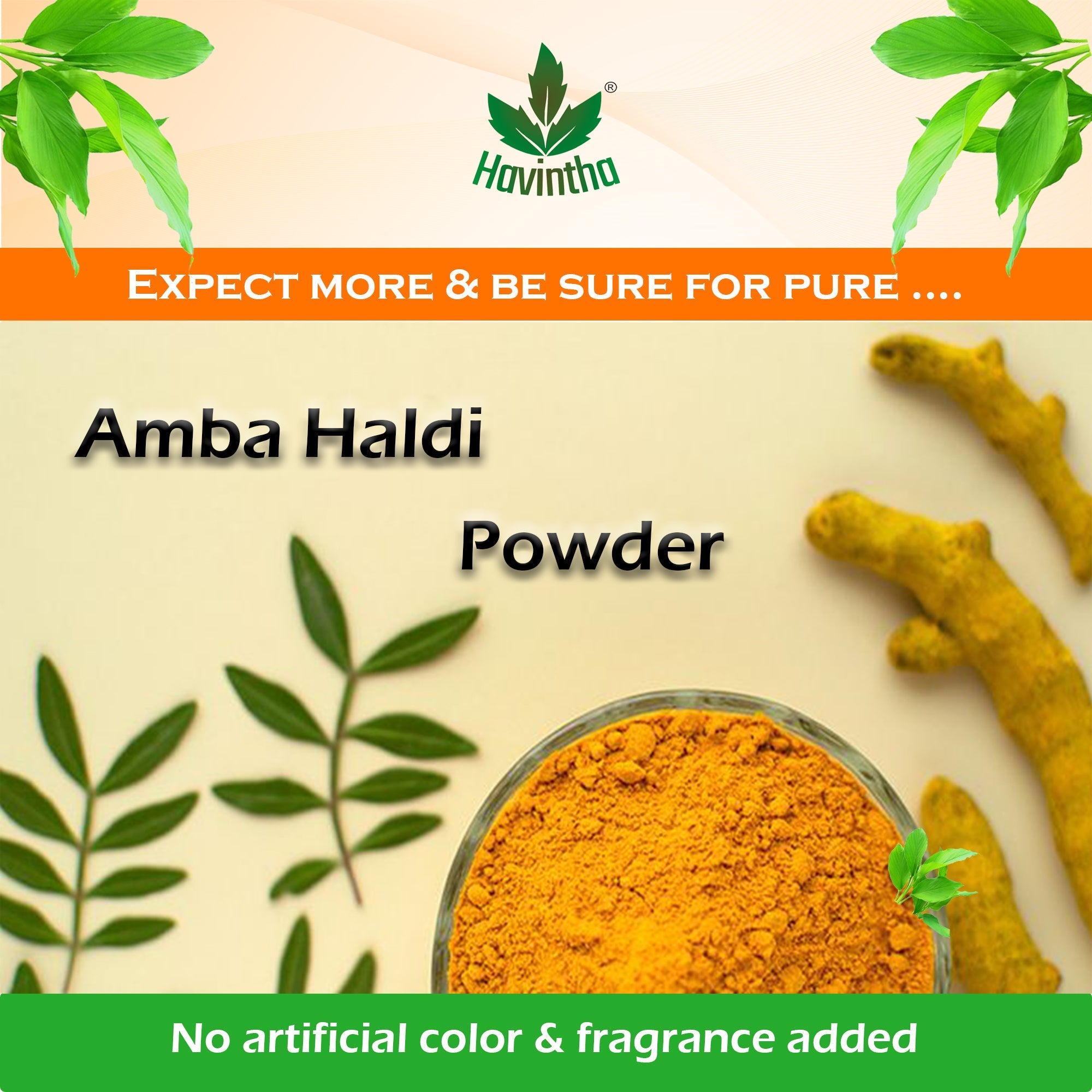 Havintha Wild Turmeric Powder for Face | Amba Haldi | Promotes Glowing Skin - 3.5 oz | 0.2 lb | 100 gm
