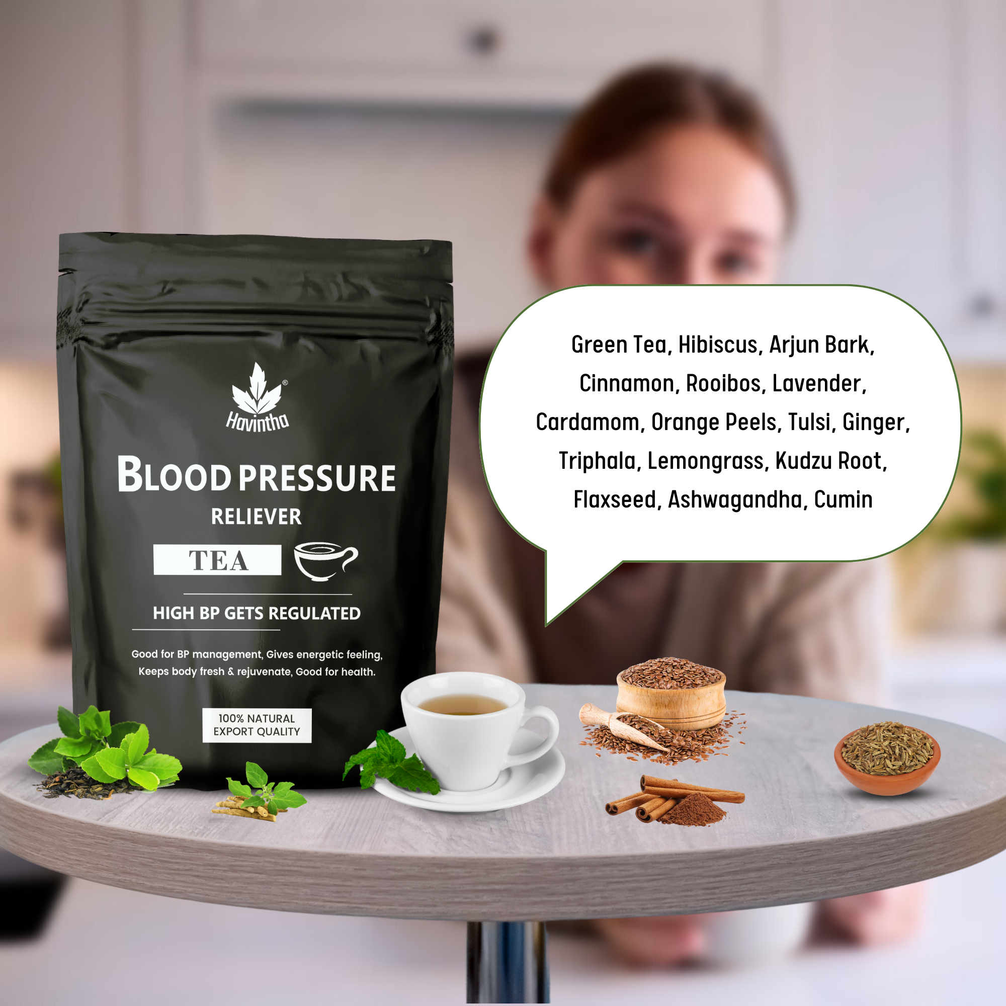 Havintha Blood Pressure Reliever Tea - 1.7oz | 0.1lb | 50g