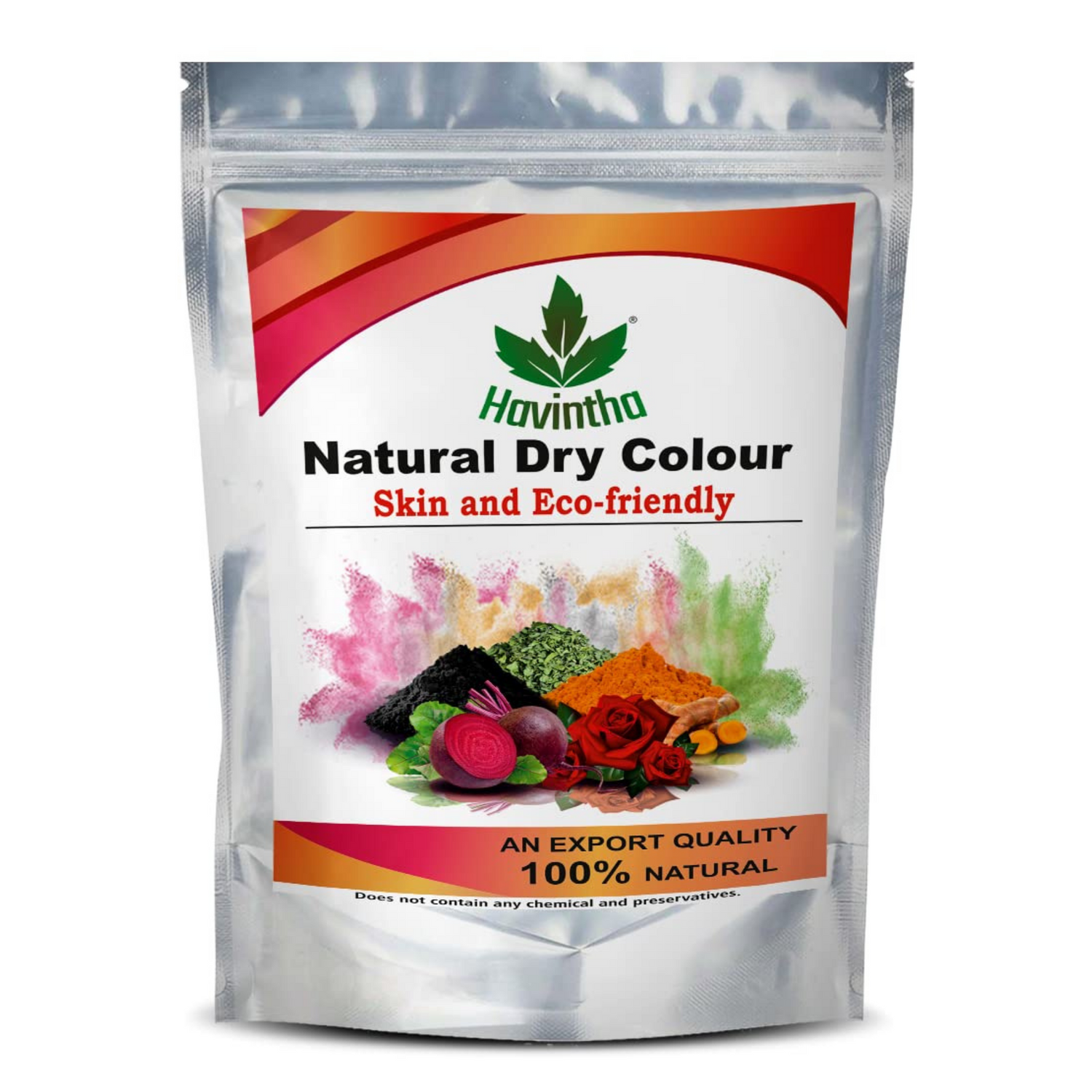 Havintha Natural Dry Holi Colours | Good for Your Skin | Edible Grade Items | 4 Organic Colors (Each 100 g) (Red, Yellow, Magenta, Black) - 14 oz | 0.8 lb | 400 gm