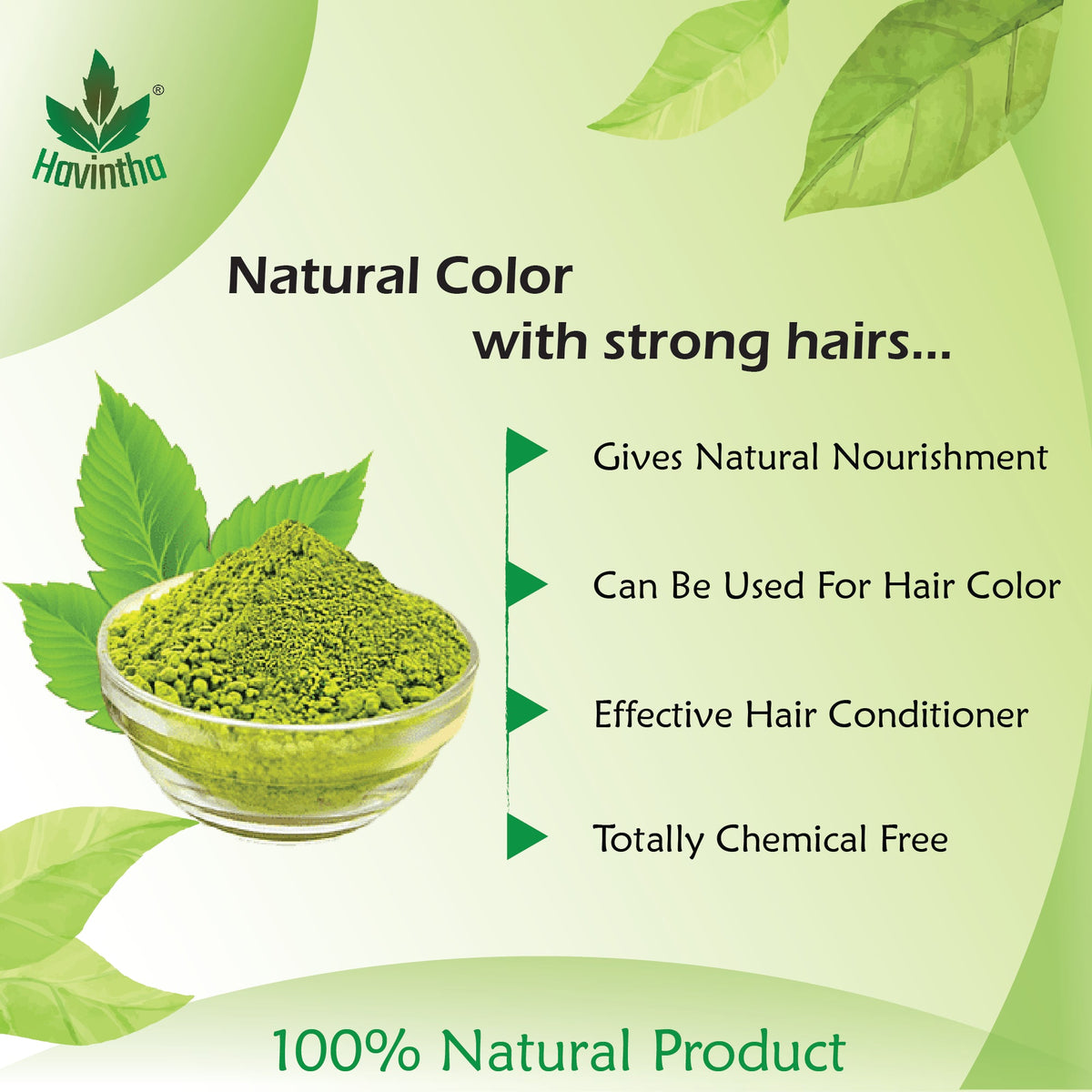 Mehandi Brand Natural Herbal Henna Hair Mehandi Powder - Havintha