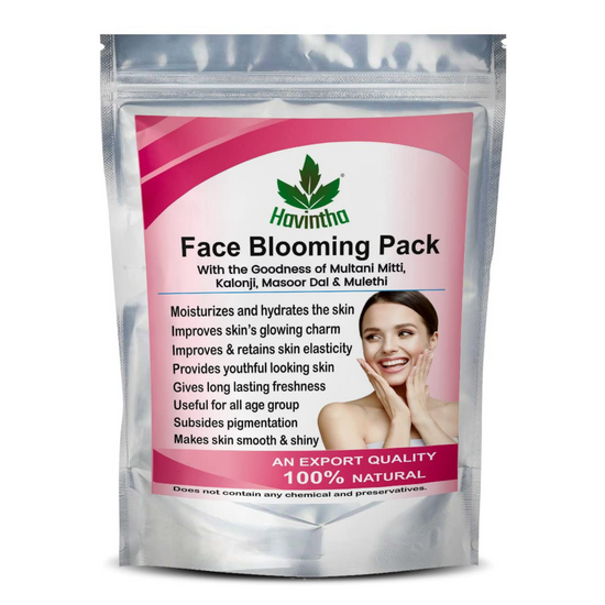 Havintha Natural Blooming Face Pack with Kalonji Seed, Masoor Dal, Mulethi and Multani Mitti Powder - 8 oz | 0.5 lb | 227 gm
