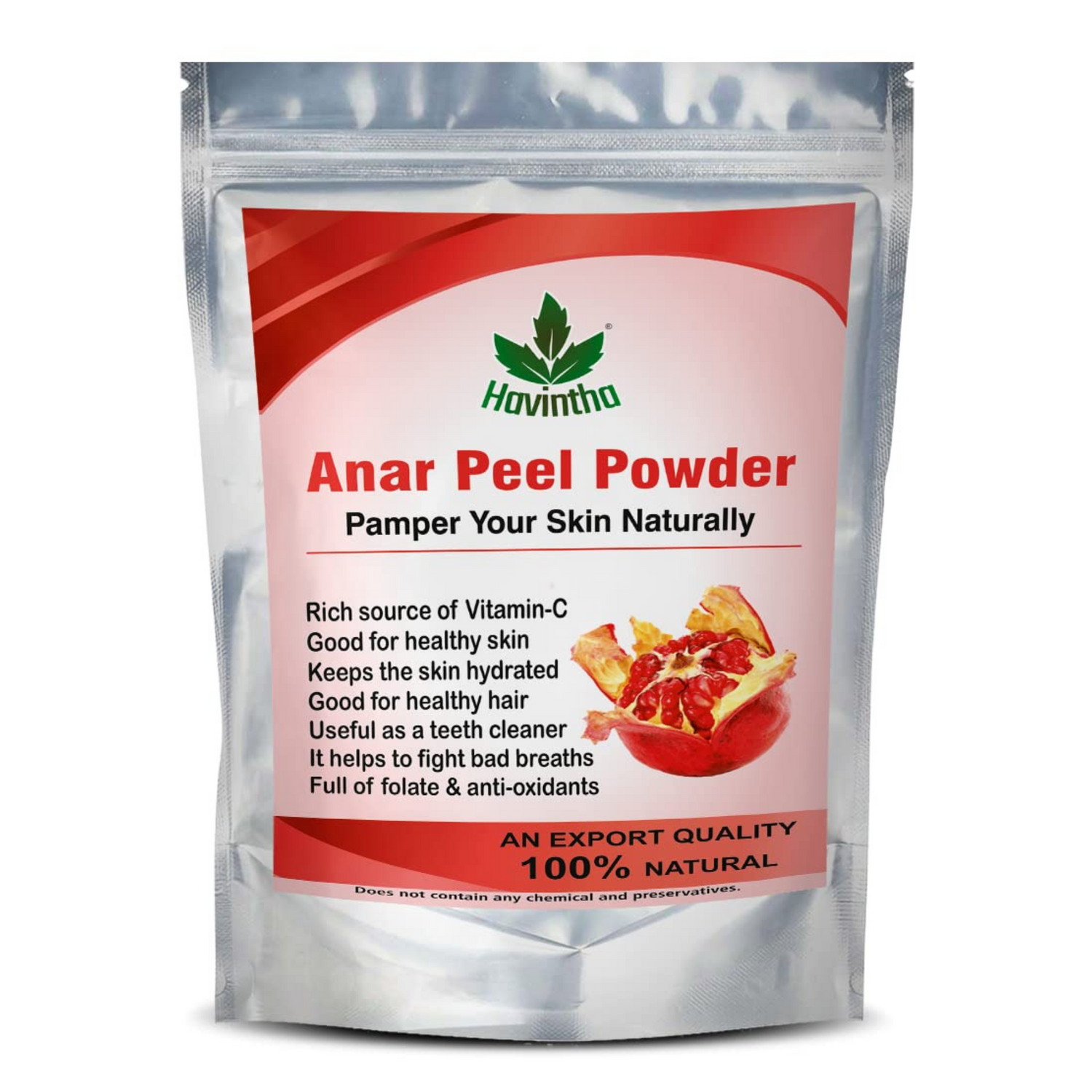 Havintha Natural Anar Chilka Powder Pomegranate Peel Powder for Skin