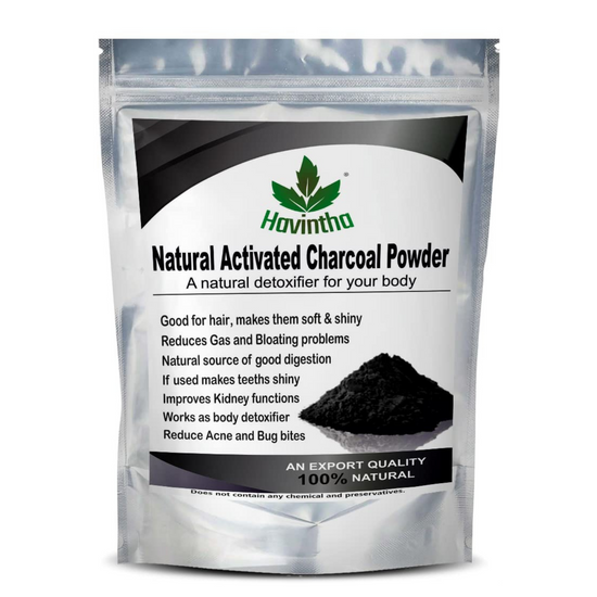 Havintha 100% Natural Activated Charcoal Powder for Skin, Face Pack, Removes Dead Skin and Natural Detoxifier for Your Body - 3.5oz | 0.2lb | 100g