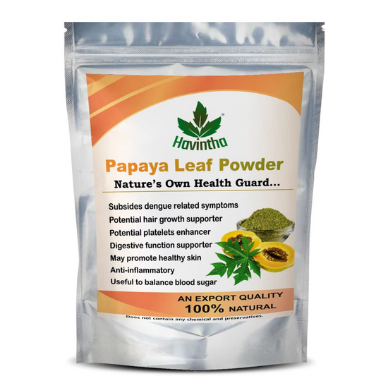 Havintha Papaya Leaf Powder for Healthy Skin, Help in Increasing Platelets, Anit Oxidant Agent - 8 oz | 0.5 lb | 227 gm