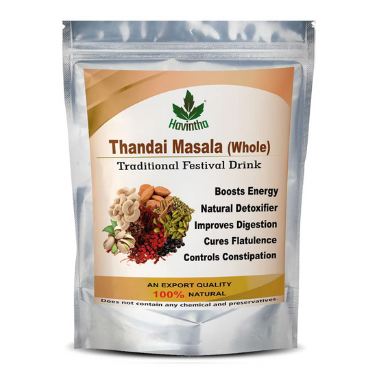 Havintha Thandai Masala Powder - 100 grams | Almonds Saffron Rose Petals Pistachio - 3.5 oz | 0.2 lb | 100 gm