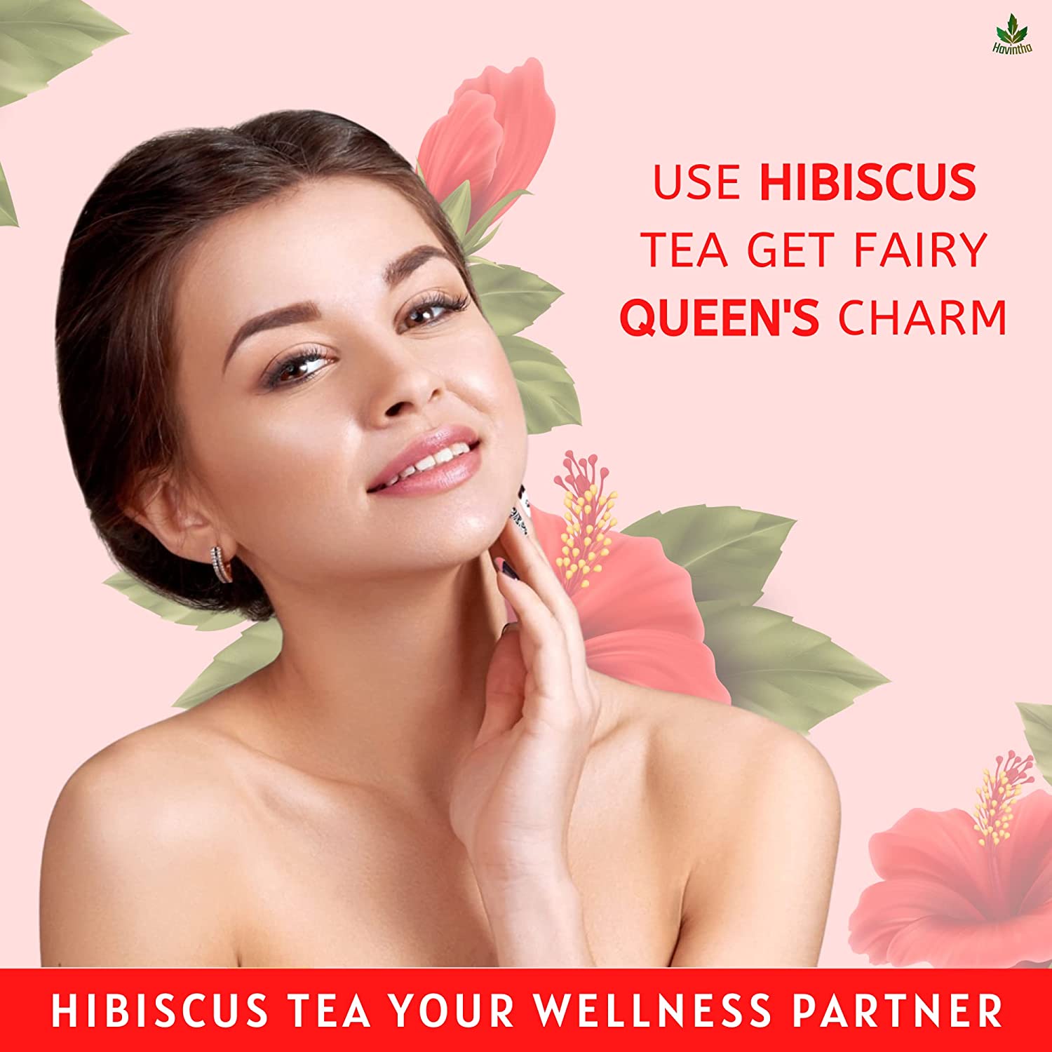 Havintha Natural Hibiscus Flower Tea | Herbal Tea - Vegan - Totally Caffeine Free - 1.7 oz | 0.1 lb | 50 gm