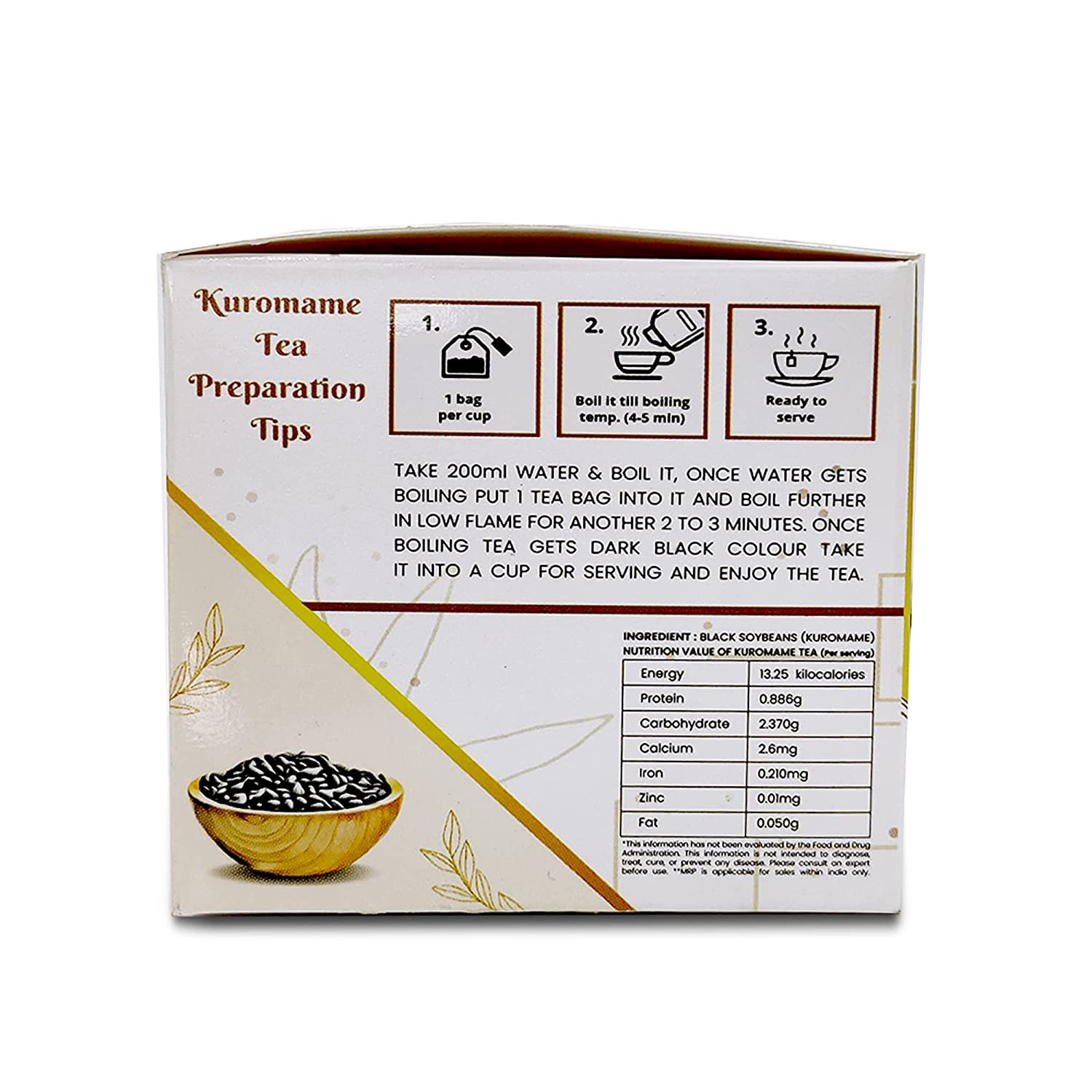 Havintha Natural Kuromame Tea - 20 Tea Bags | Black Soybean Tea | Good Source of Antioxidant