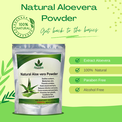 Havintha Natural Aloevera Powder for Hair Growth, Face Wash - 8 oz | 0.5 lb | 227 gm