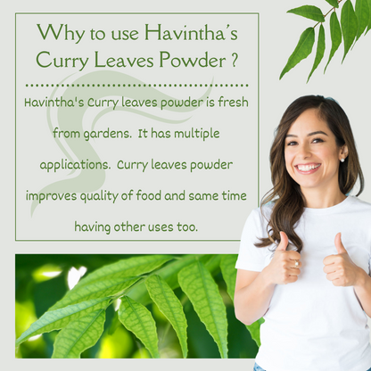 Havintha Curry Patta (Murraya koenigii) Natural Dry Curry Leaves Powder for Long, Strong and Shiny Hair - 3.5 oz | 0.2 lb | 100 gm