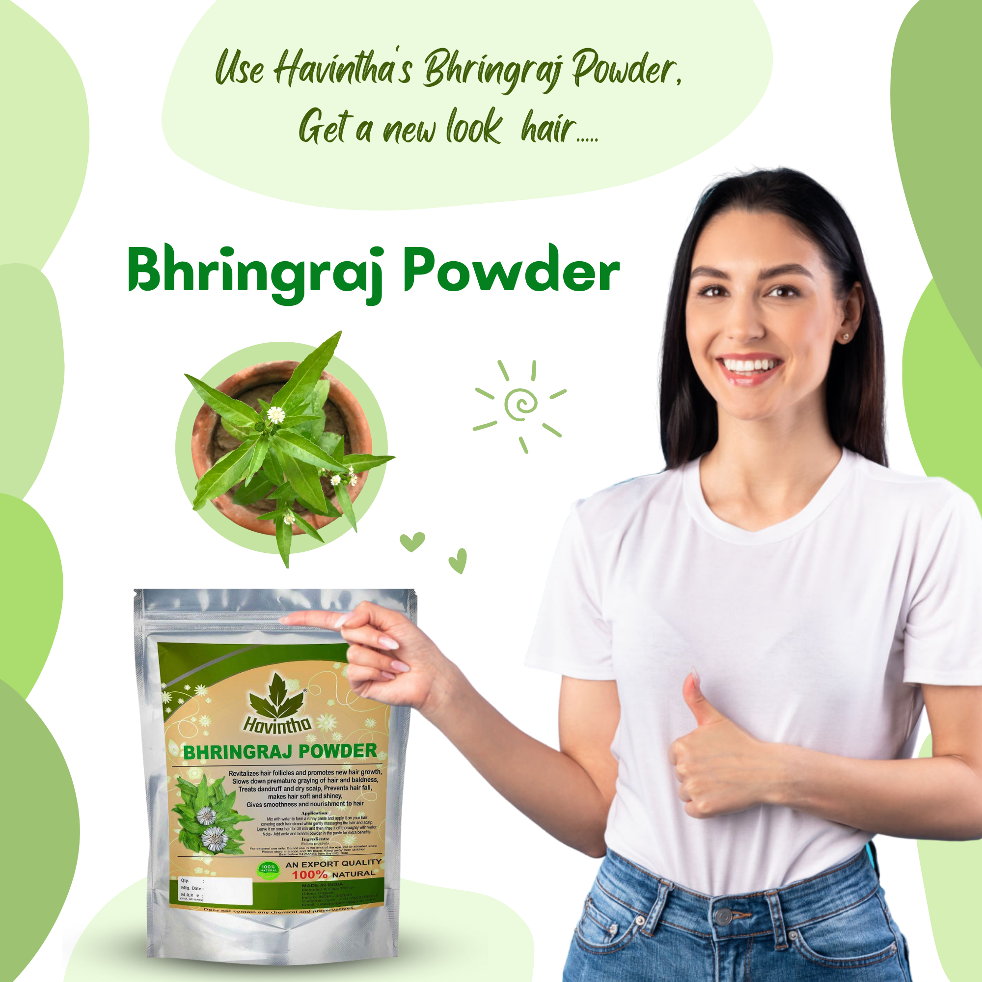 Ayumi Bhringraj Powder | 100g | Enhance Hair Growth Naturally